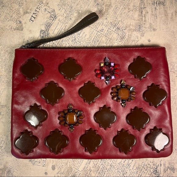 Maliparmi Leather Jeweled wristlet - Picture 1 of 13